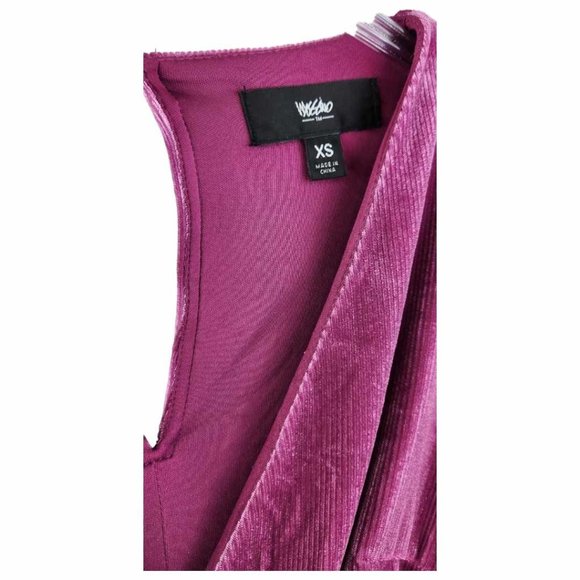 mossimo dress  v neck keyhole button back dusty mauve pink long sleeve sz XS - Picture 3 of 8